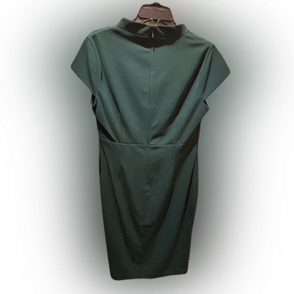 Andrew Marc Dark Green Cap Sleeve Midi Dress | Workwear | NWT - Picture 3 of 8
